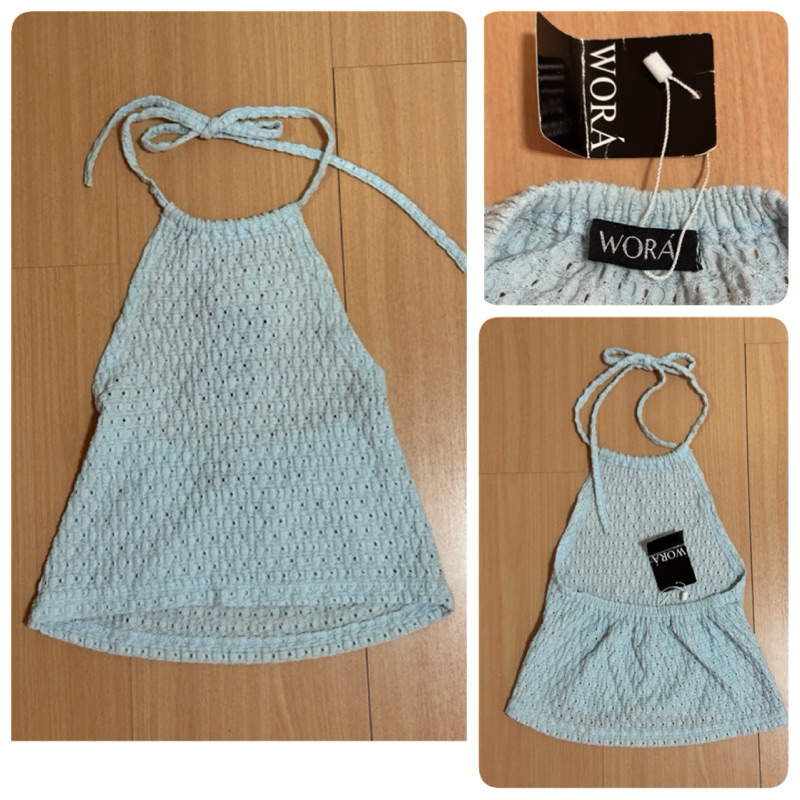 ส่งต่อ เสื้อแฟชั่นคล้องคอ ป้าย worra ฟรีไซส์ อกได้ถึง 30“