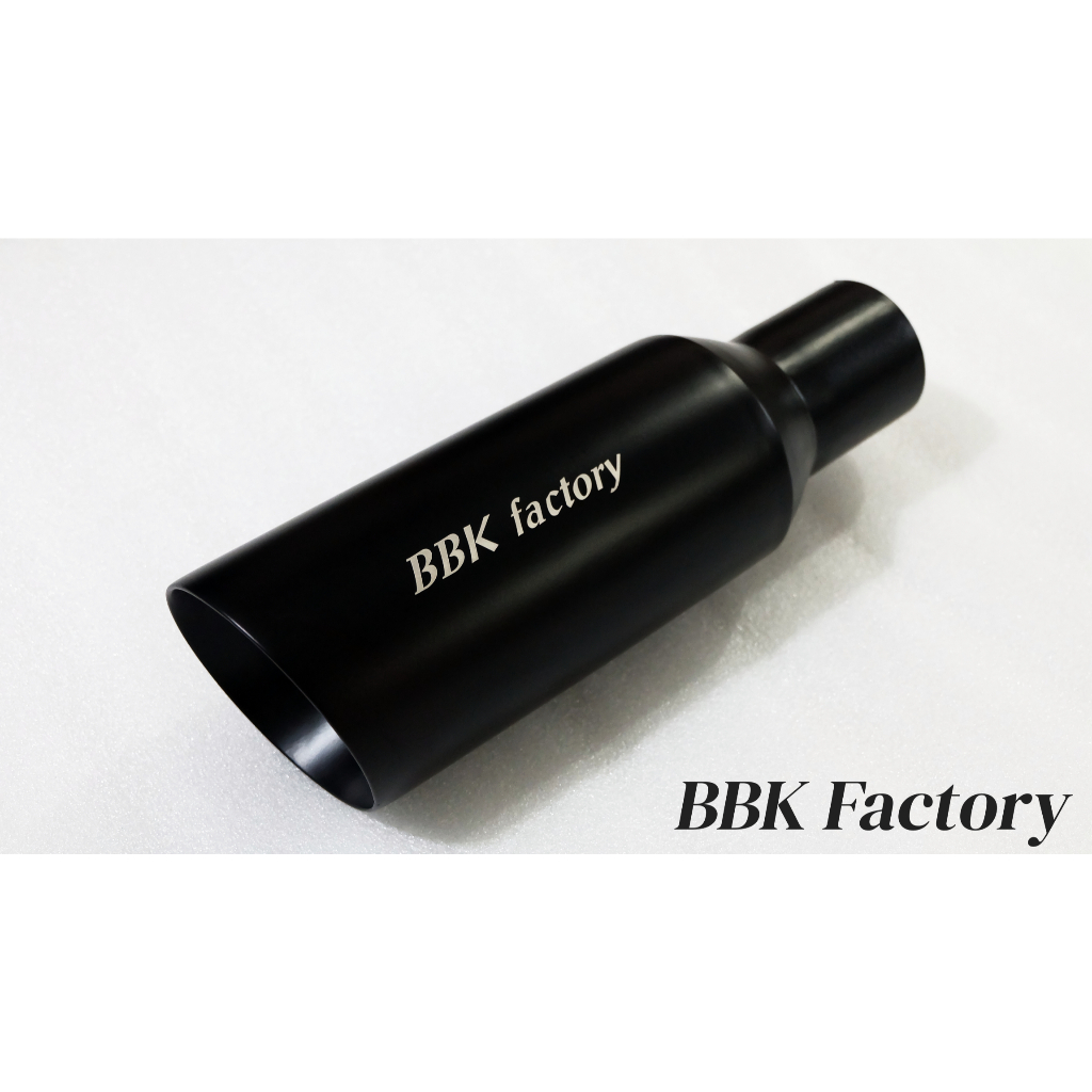 ปลายท่อไอเสีย ปลายปากฉลามหนา 2 ชั้น 4" x 12" สีดำ [BBK Factory]