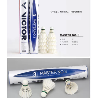 🏸 VICTOR MASTER NO.3🦢 ลูกแบดขนห่านมาตรฐาน BWF ✨ สปีด 75/76 🎯 ทนทาน บินนิ่ง แม่นยำทุกลูก!