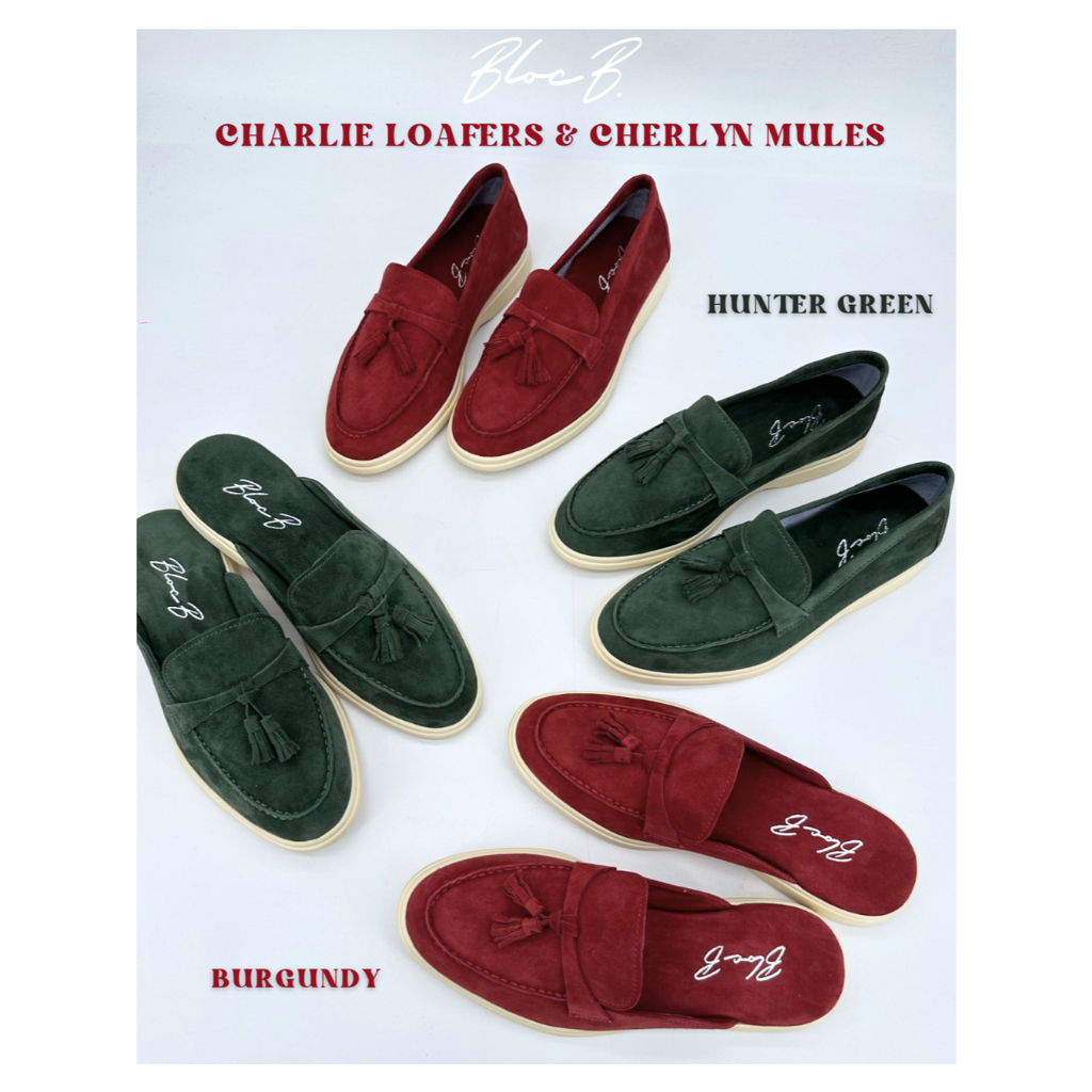 [พร้อมส่ง!] CHARLIE & CHERLYN LOAFERS | Christmas edition! 2 สีใหม่!โลฟเฟอร์หนังกลับแกะนุ่ม แบบเปิดส้นและแบบสวม!