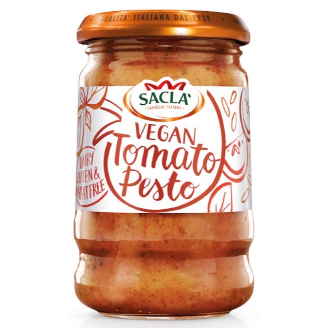 Sacla' Vegan Tomato Pesto 190g - Plant-Based Goodness, Italian Flavor