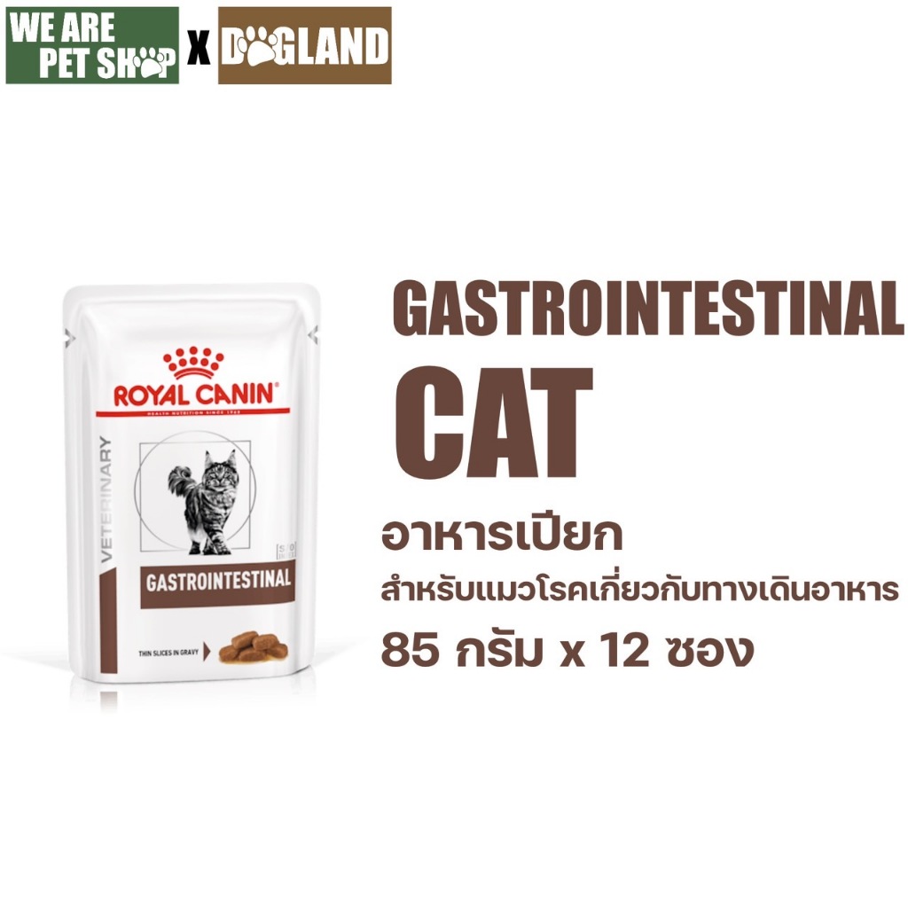 Royal Canin Vet Cat อาหารแมวเปียกโรคทางเดินอาหาร ชนิดเปียก GASTRO แมวซอง 85g*12 ซอง