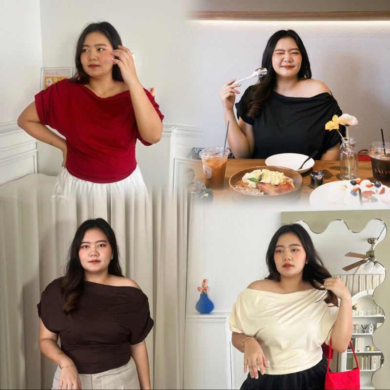 [อก42-54”]เสื้อเปิดไหล่ สาวอวบ - Elvia top🥂💫