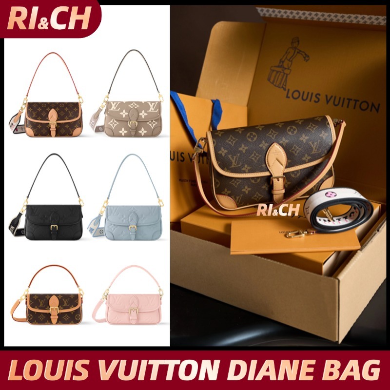 Louis Vuitton lv กระเป๋ารุ่น Diane Women's Shoulder Bag & Diane Nano กระเป๋าสะพาย