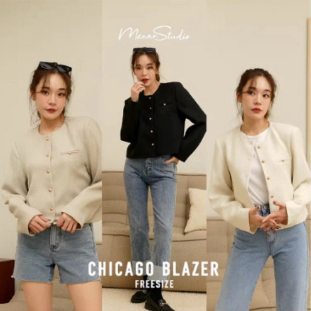 Menar studio “Chicago blazer” สีขาวครีม