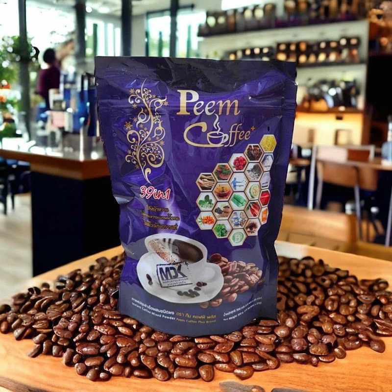 Peem Coffee กาแฟภีม (15 ซอง) แท้100% กาแฟสมุนไพร 39in 1 แบรนด์มารวยด้วยกันส่งฟรี