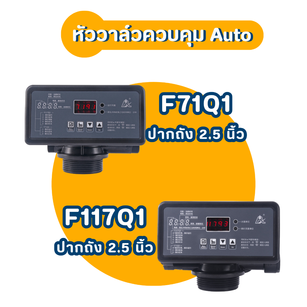 หัววาล์วควบคุมอัตโนมัติ Auto Valve Carbon Resin Manganese ถังกรองไฟเบอร์ F71Q1 F117Q1