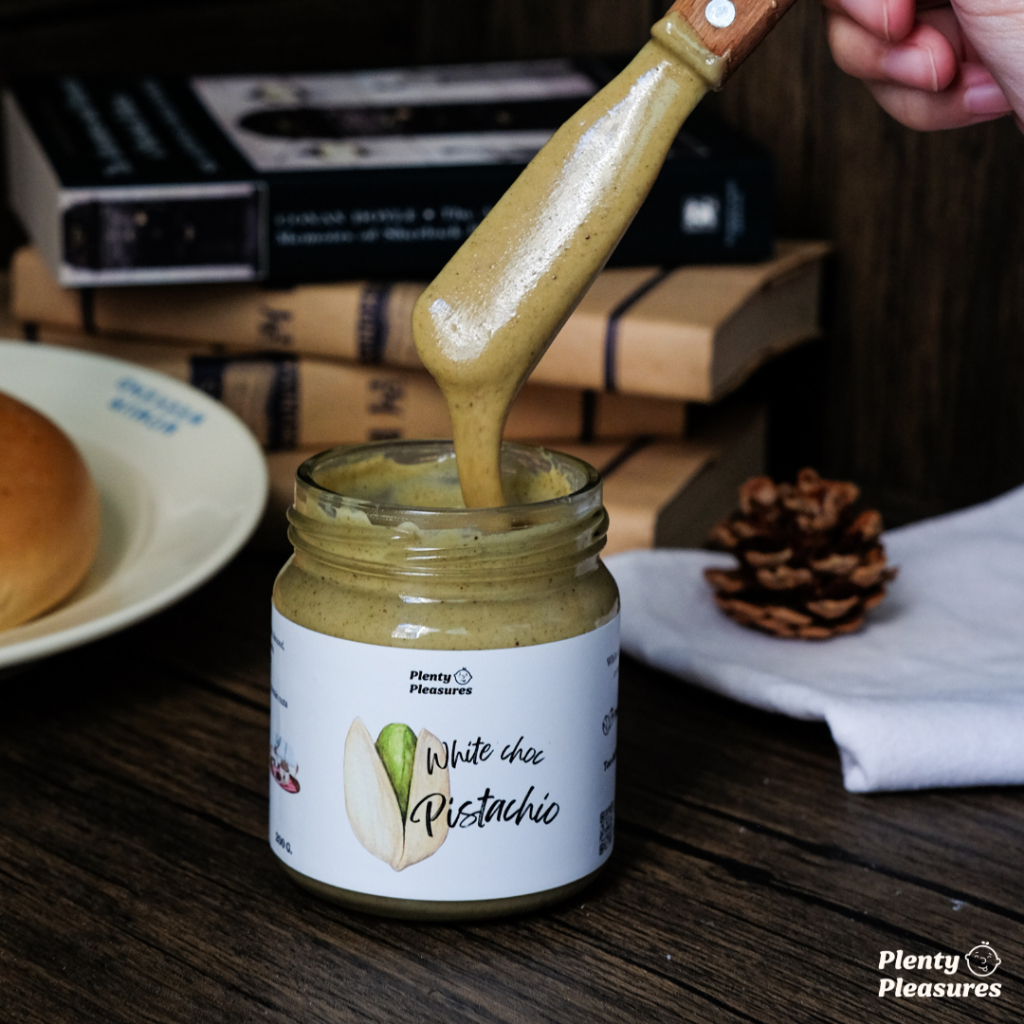 White Chocolate Pistachio butter 200g (เนยถั่ว ไวท์ช็อกโกเเลต พิสตาชิโอ 200g)