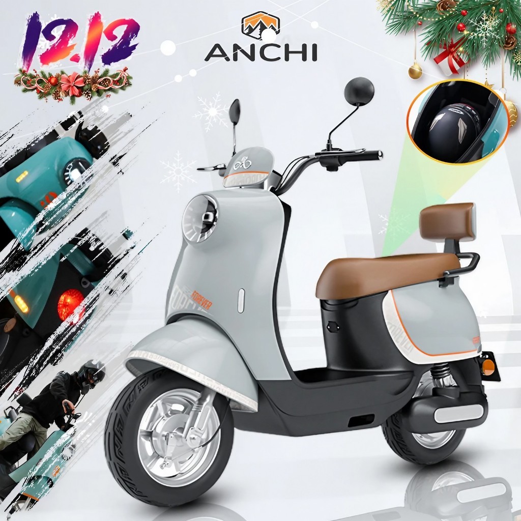 Anchi รถไฟฟ้า 48V20A ปลดล็อคอัจฉริยะ NFC พอร์ตชาร์จ USB มอไซค์ไฟฟ้า กำลังไฟ1000W เกียร์สามสปีด ฟังก์ชั่นลำโพงบลูทูธ