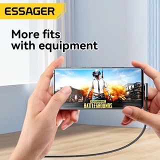 Essager สายเคเบิล Type C to Type C 100W กระแสไฟ 5A จอแสดงผลดิจิทัลสำหรับถ่ายโอนข้อมูล USB2.0 สายเคเบิลแบบงอ Type-C