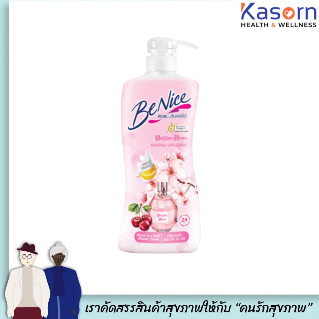 หัวปั๊ม Benice บีไนซ์ ครีมอาบน้ำ 400 มล. สีชมพู Blossom Bloom สบู่เหลว (2301)