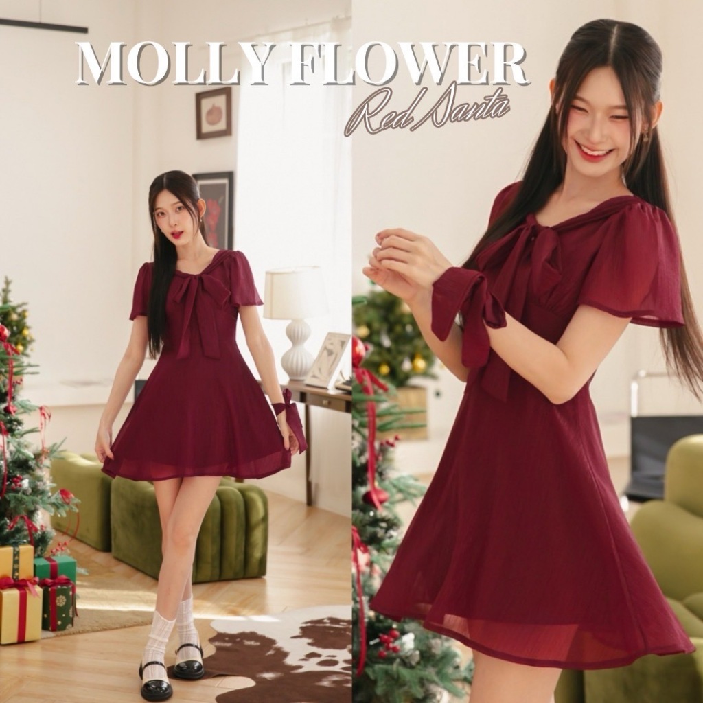 DR0310 LABELLE รุ่น Molly Flower Dress เดรสสั้น
