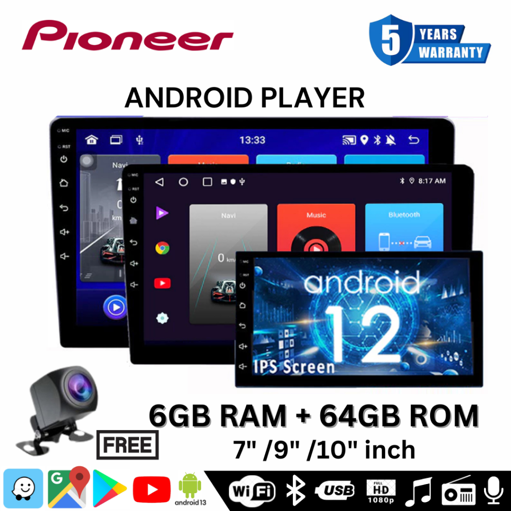 จอแอนดรอยด์ติดรถยนต์ [4G+32GB] วิทยุติดรถยนต์ แอนดรอยด์ 11.0 เครื่องเล่นวิทยุ FM GPS Wifi บลูทูธ EQ USB 7 นิ้ว 9 นิ