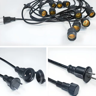 🔌IP65 สายไฟห้อยระย้า 5-10เมตร E27 ไฟLED 3W ไฟกลางแจ้ง ไฟตกแต่งสวน คริสต์มาสและปีใหม่ งานคุณภาพ กันน้ำ เส้นหนา