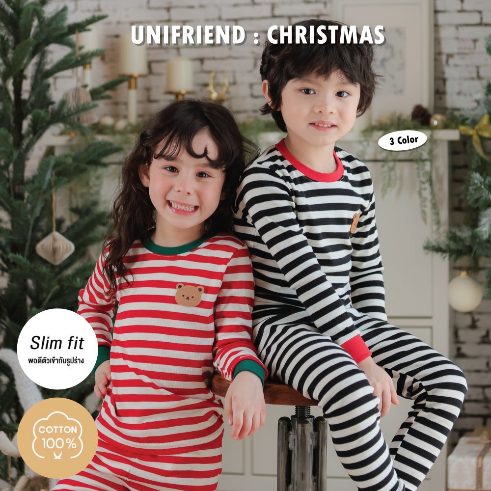 ชุดนอนคริสต์มาสเด็ก 24fw/ Christmas Collection Stripe9