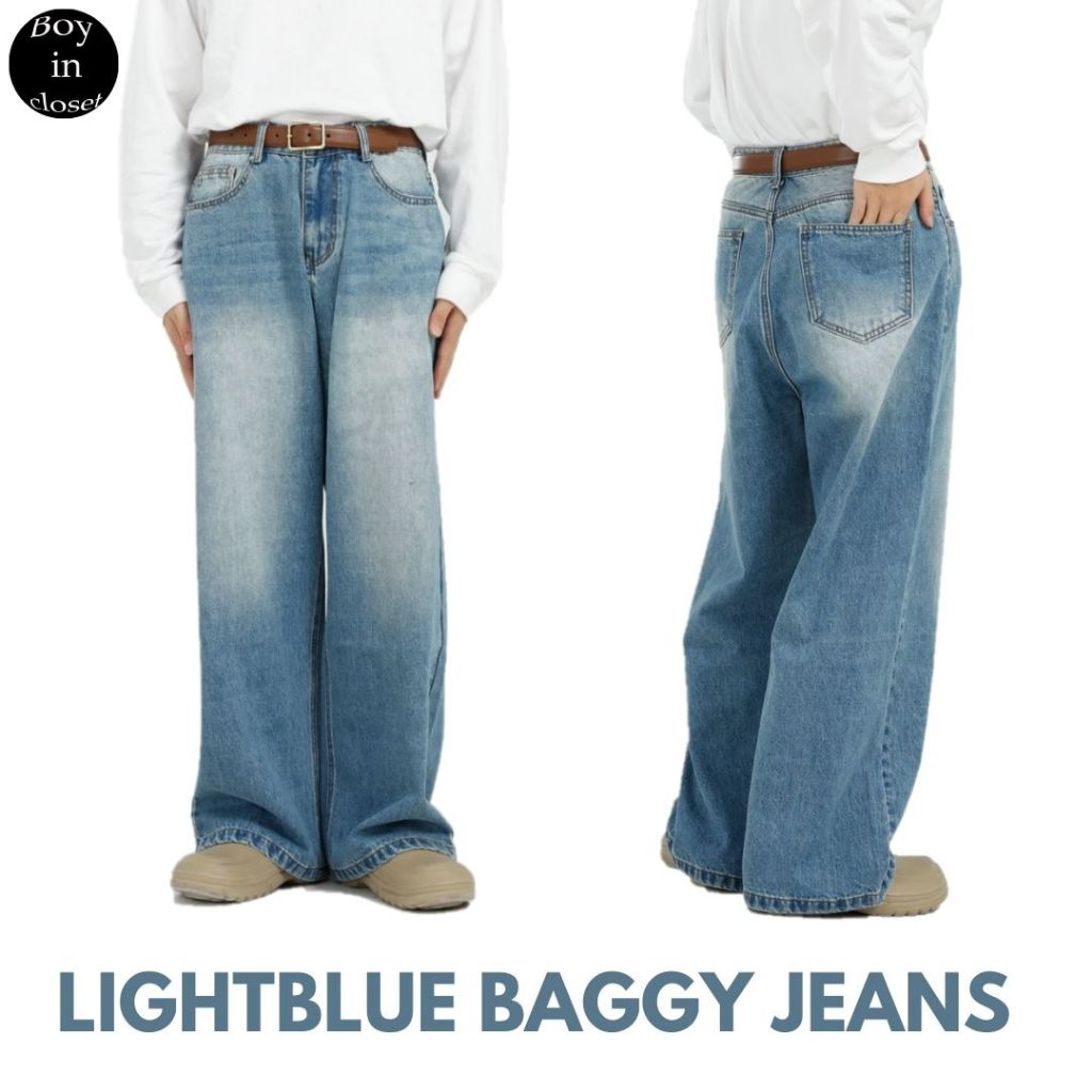 กางเกงยีนส์ BAGGY สีน้ำเงิน ฟ้า LIGHTBLUE BAGGY JEANS