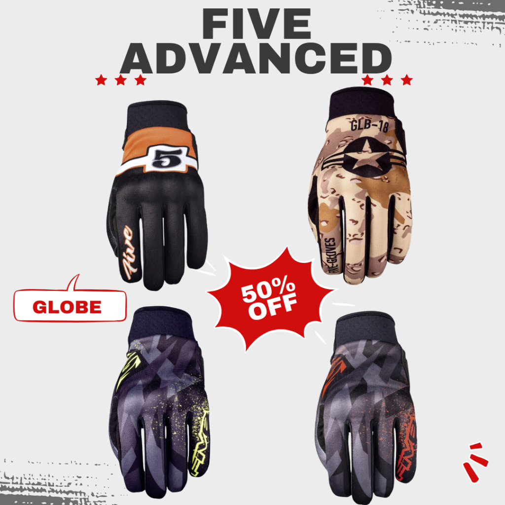 ถุงมือขี่รถมอเตอร์ไซค์ ยี่ห้อ FIVE 5 ADVANCED GLOVES Sport ออกกำลังกาย กีฬา