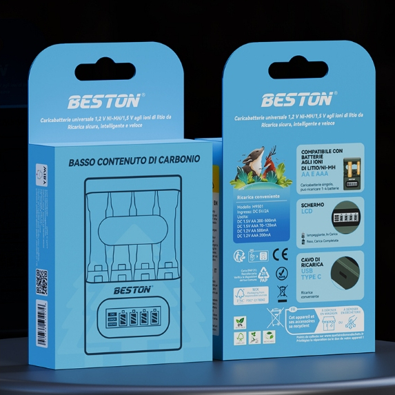 New BESTON รางชาร์จ  BST-M9501 1.2V Ni-MH / 1.5V Li-ion Battery Charger เครื่องช