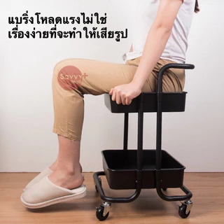 SV ชั้นวางรถเข็น 3/4/5ชั้น พร้อมล้อเลื่อน+ที่จับ ชั้นวางของพับเก็บได้ แข็งแรง กันสนิม เคลื่อนย้ายสะดวก รถเข็นเก็บของ
