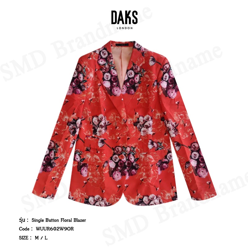 DAKS เสื้อสูทผู้หญิง รุ่น Single Button Floral Blazer Code: WUUR602W9OR