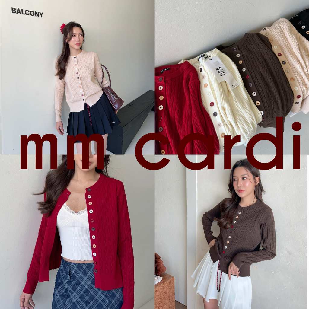 memade. เสื้อไหมพรม เสื้อคาดิแกน แต่งกระดุมสี M&M Cardi