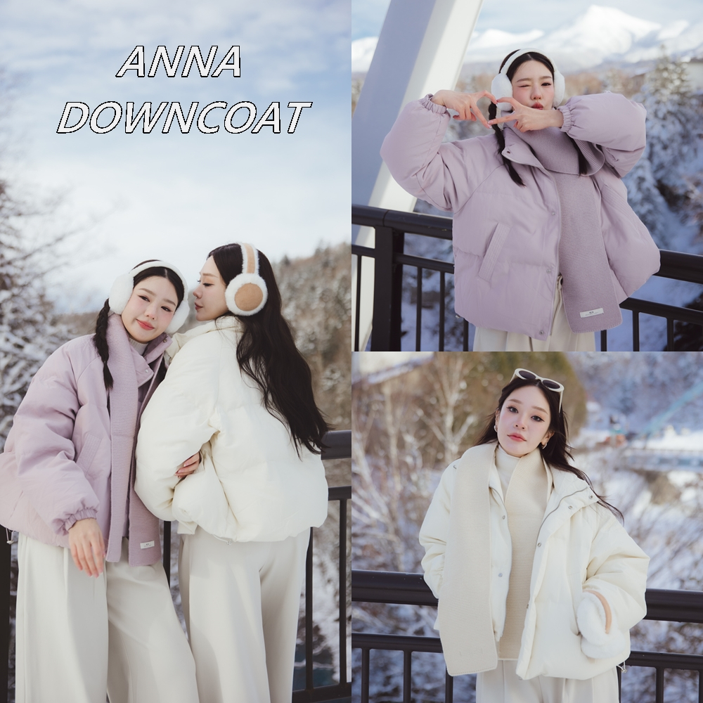 ANNA DOWNCOAT เสื้อขนเป็ดสีพาสเทล มาพร้อมผ้าพันคอ อุ่นมากค่า