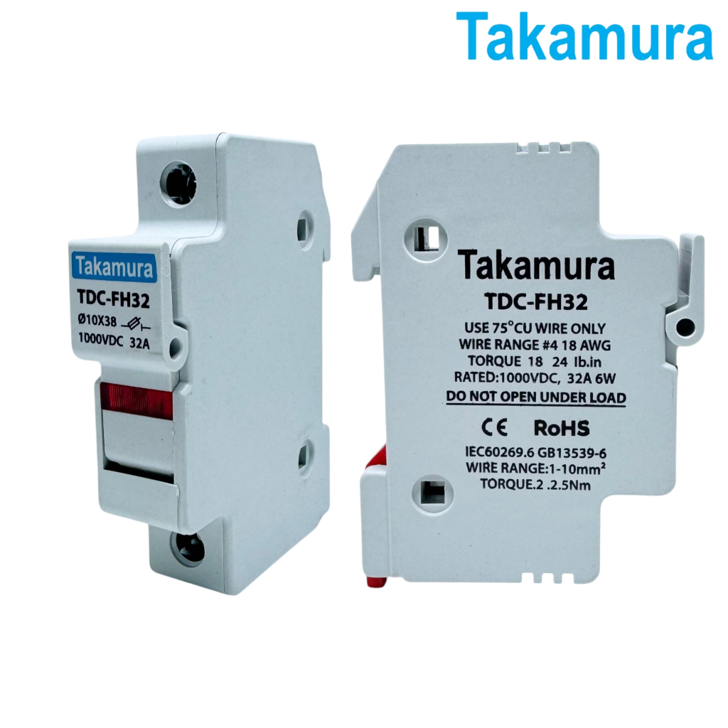 Takamura ฐานฟิวส์ DC 10x38 1000V TDC-FH32 DC Fuse Holder