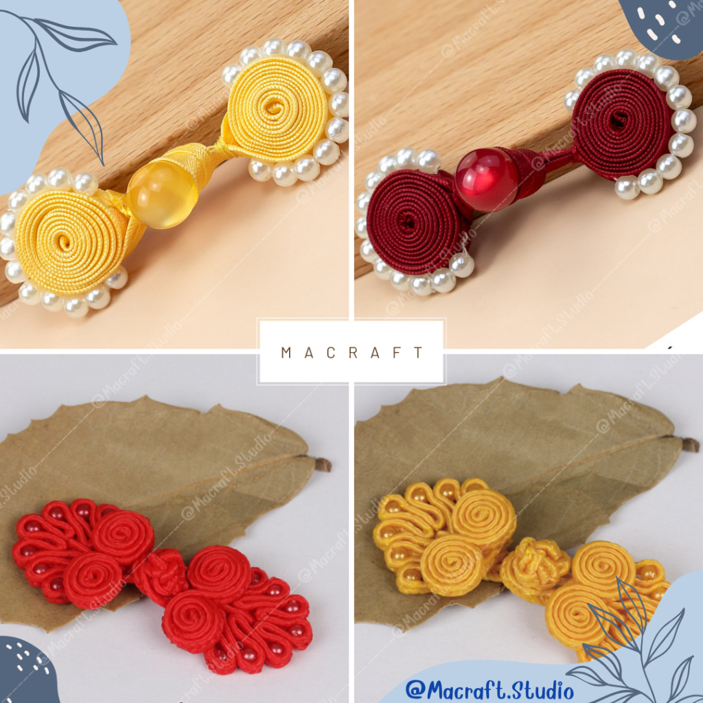 Macraft กระดุมจีน กระดุมสไตล์จีน กระดุมตกแต่งชุดจีน ชุดกี่เพ้า ตรุษจีน เด็ก ผู้หญิง อั่งเปา