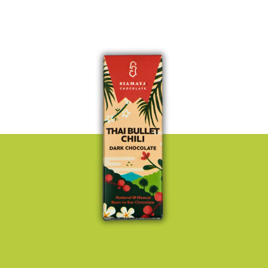 Thai Bullet Chili 70% Dark Chocolate 20g. / ดาร์กช็อกโกเเลต 70%รสพริก 20กรัม Siamaya Chocolate