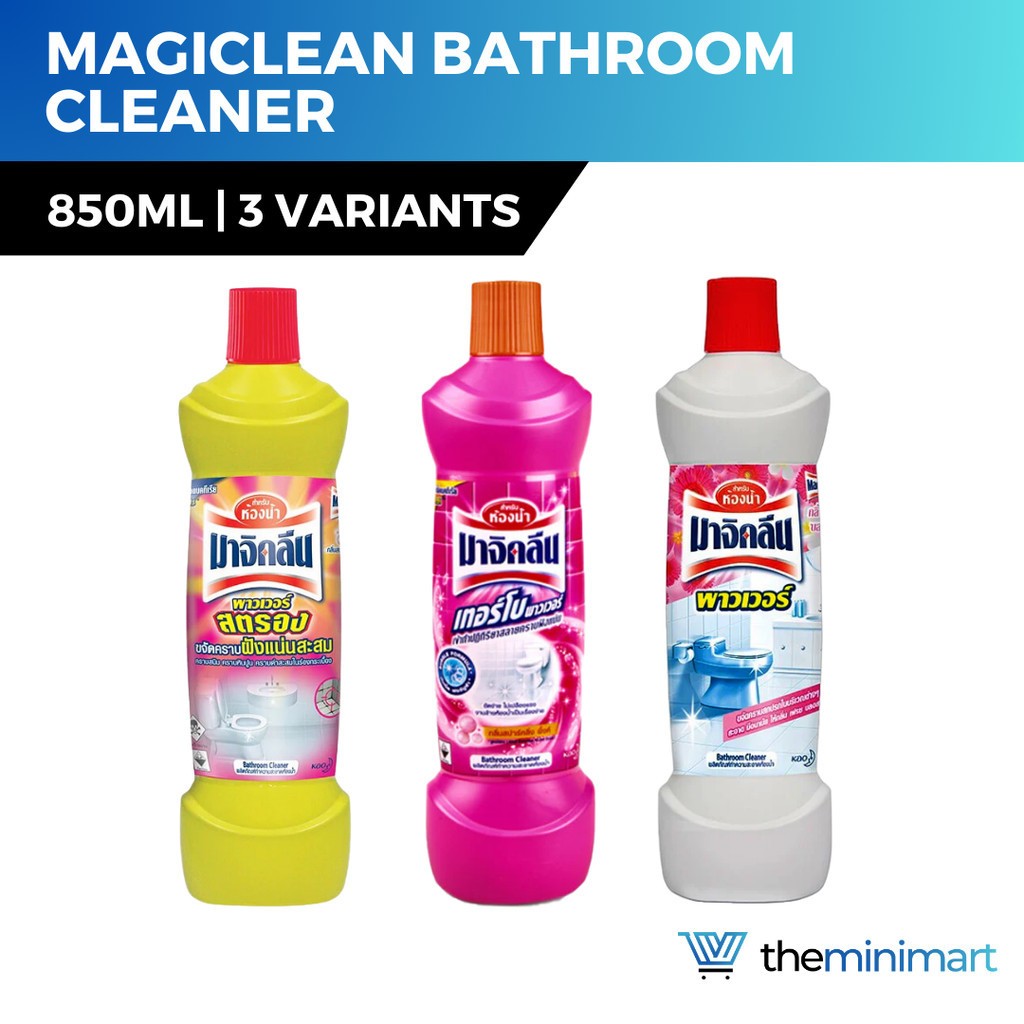 Magiclean Power Strong 850ml น้ำยาล้างห้องน้ำมาจิคลีนพาวเวอร์ สตรอง ขจัด 11 คราบ ชนิดขวด กลิ่นไม่ฉุน ขจัดคราบฝังแน่นสะสม