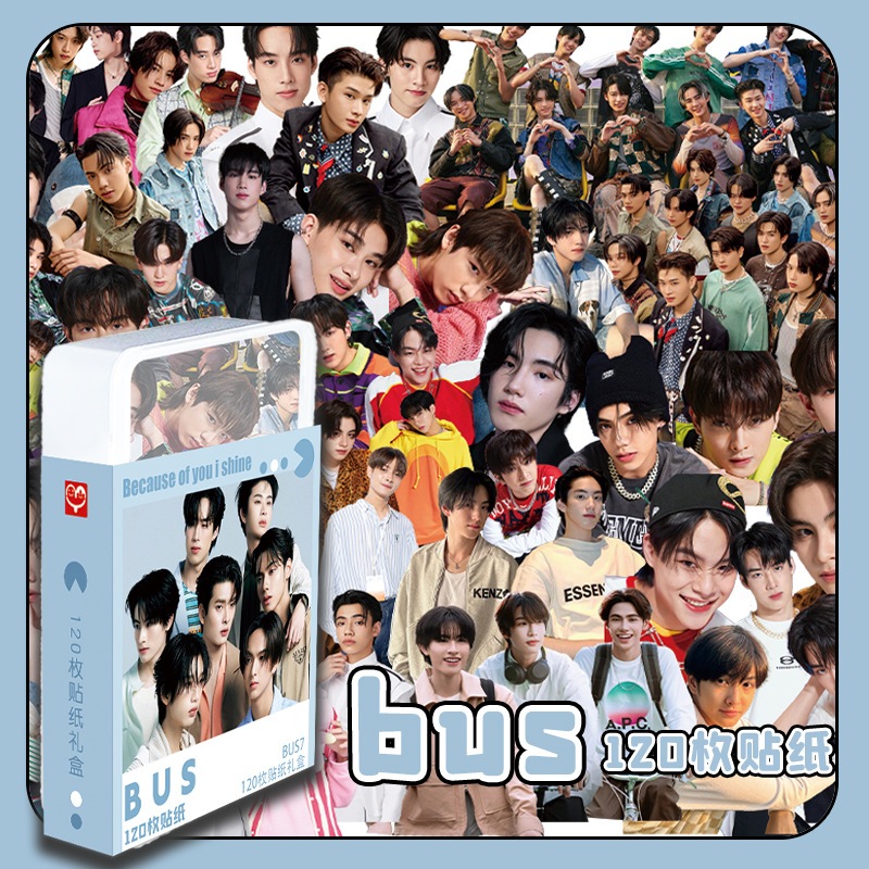 สติ๊กเกอร์ 1 เซ็ท มี 10 ใบ BUS  ลายไม่ซ์ำกัน / สติ๊กเกอร์BUS 1 กล่อง มี 120 ชิ้น