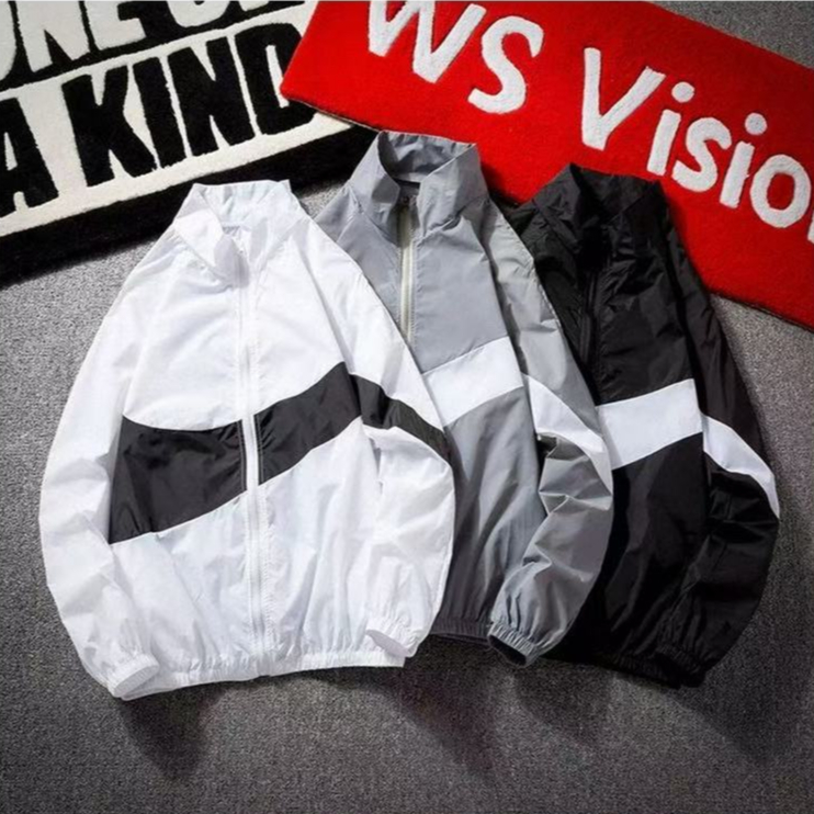 เสื้อคลุมแขนยาว แจ็คเก็ตผ้าร่ม ไม่มีซับใน ใส่สบาย ไม่ร้อน Clothing ราคา ถูกที่สุด ดีลบีเคเค