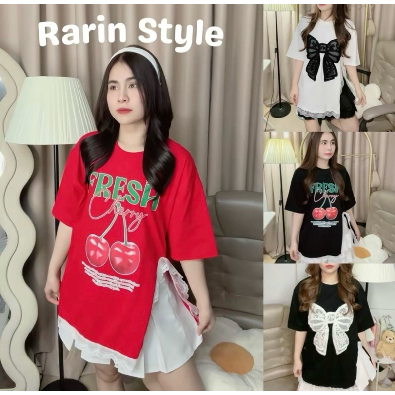เสื้อ Oversize ผ่าข้าง แต่งชายระบายลูกไม้ รอบอก 44-46 ผ้า Cotton ใส่สบาย ผ้านิ่ม my day