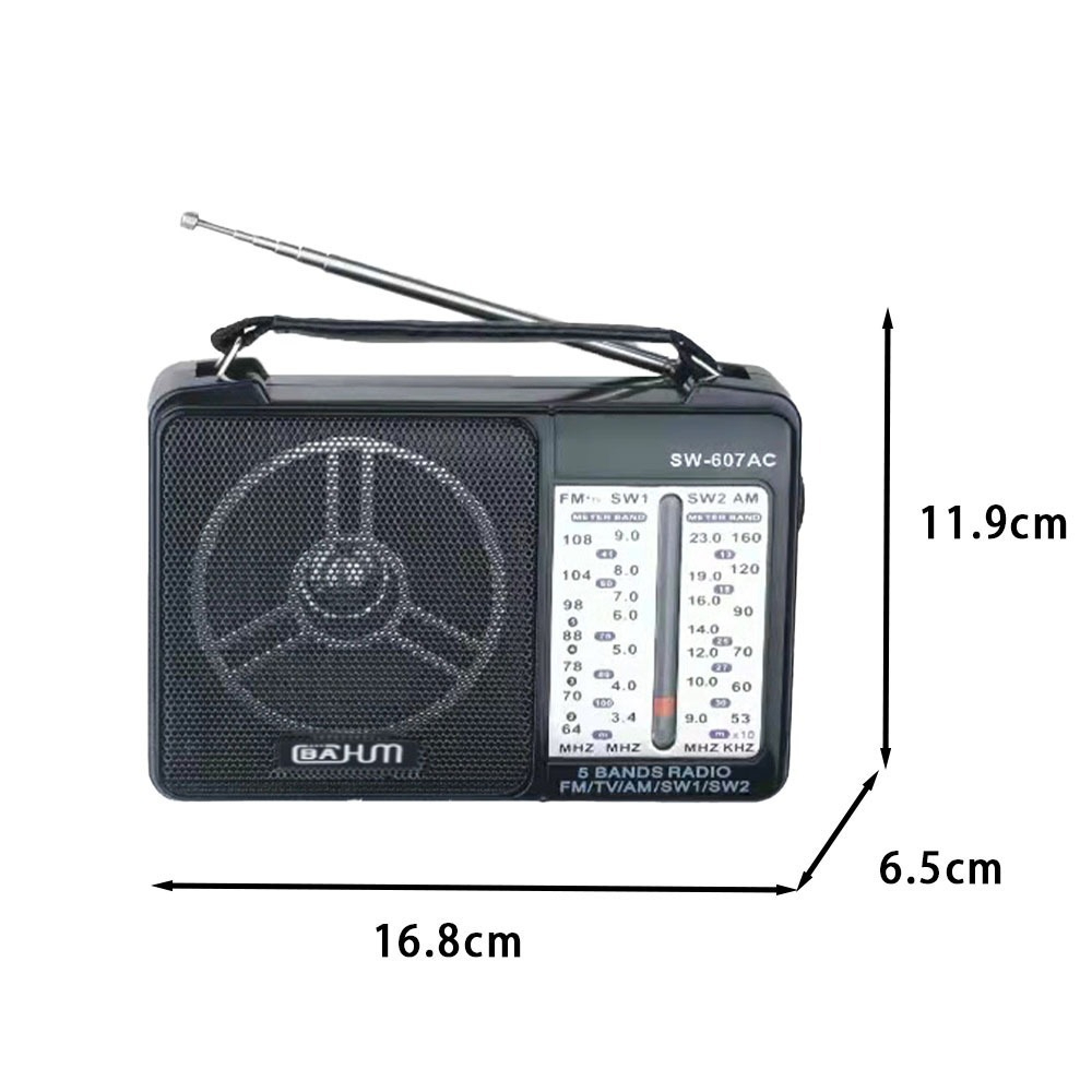 SW-607ACวิทยุแบบพกพา FM AM SW วิทยุฟังก์ชั่นจับเวลาการนอนหลับหลายภาษา