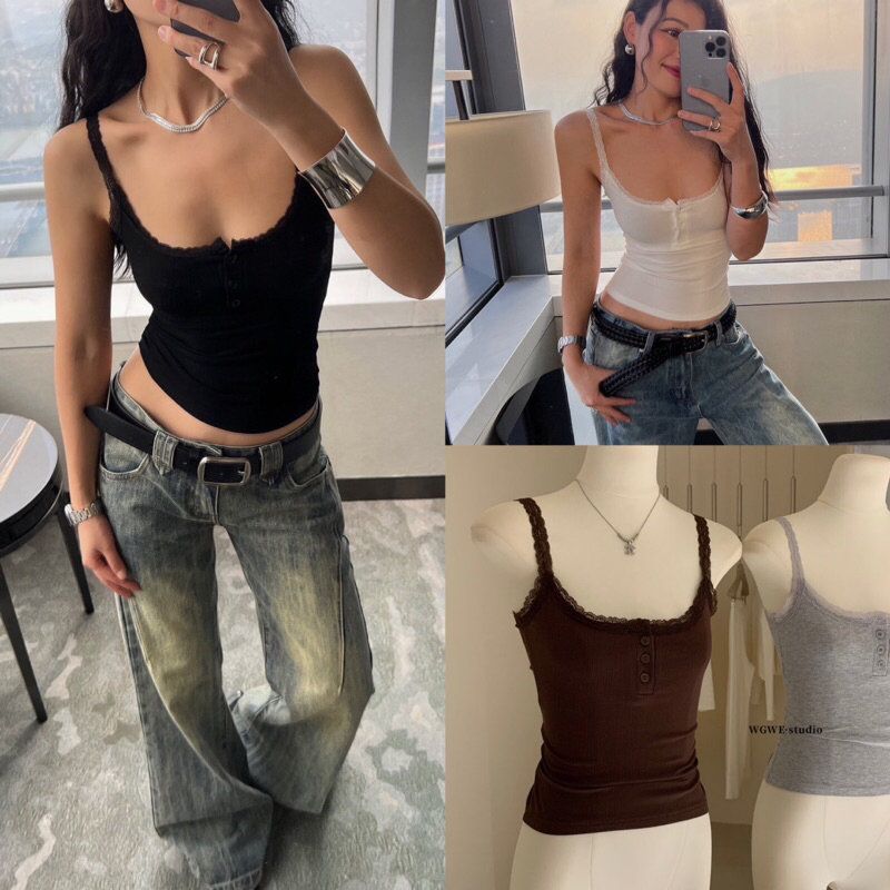 เสื้อสายเดี่ยวสายลูกไม้รุ่น 3157 TAG WG.WE