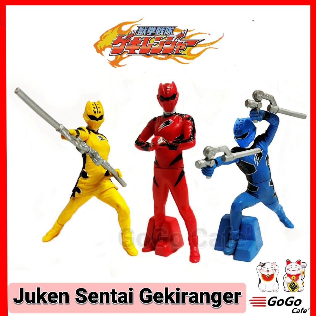 โมเดล กาชาปอง ขบวนการหมัดสรรพสัตว์ เกคิเรนเจอร์ Model Gashapon Juken Sentai Gekiranger เซ็ต 3 ตัว