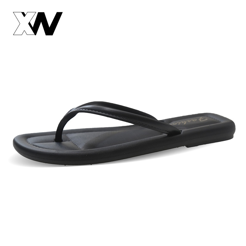 XWbrand  ใหม่ รองเท้าแตะแฟชั่น งานสำหรับผู้หญิง วัสดุเป็นยาง งานหูหนีบสวยใช้งานได้ดี ดีไซน์เรียบแต่มีหลายสีให้เลือก