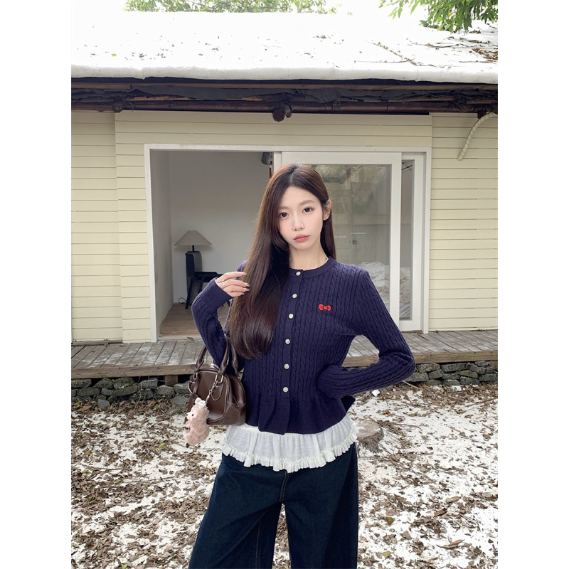 Bentoy(H1731)เสื้อสเวตเตอร์ไหมพรมแขนยาว คาร์ดิแกน รูปที่ 3