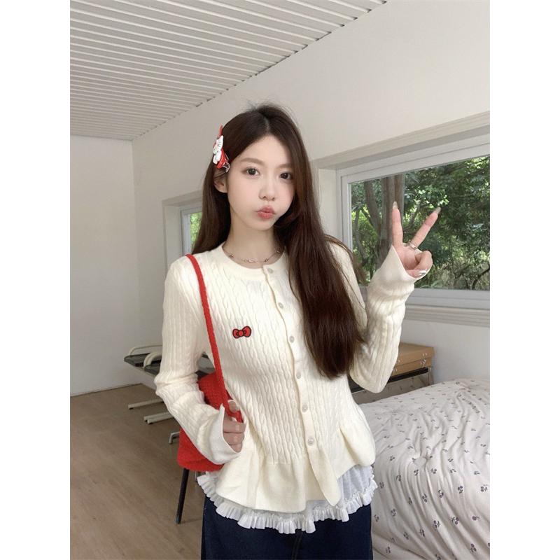 Bentoy(H1731)เสื้อสเวตเตอร์ไหมพรมแขนยาว คาร์ดิแกน รูปที่ 2