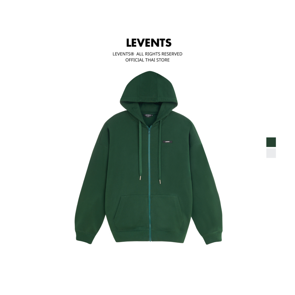 Levents® Classic Zipper Hoodie เสื้อฮู้ดแบบมีซิป โอเวอร์ไซส์ ยาวคลุมสะโพก ทรงหลวม ใส่สบาย