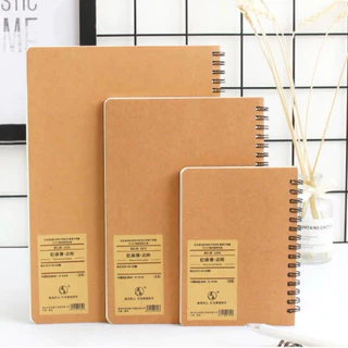 <พร้อมส่ง> สมุดสันห่วง ปกคราฟท์ 120หน้า Craft Cover Notebook A6, A5, B5 กระดาษถนอมสายตา สมุดจด เครื่องเขียน สมุดโน๊ต