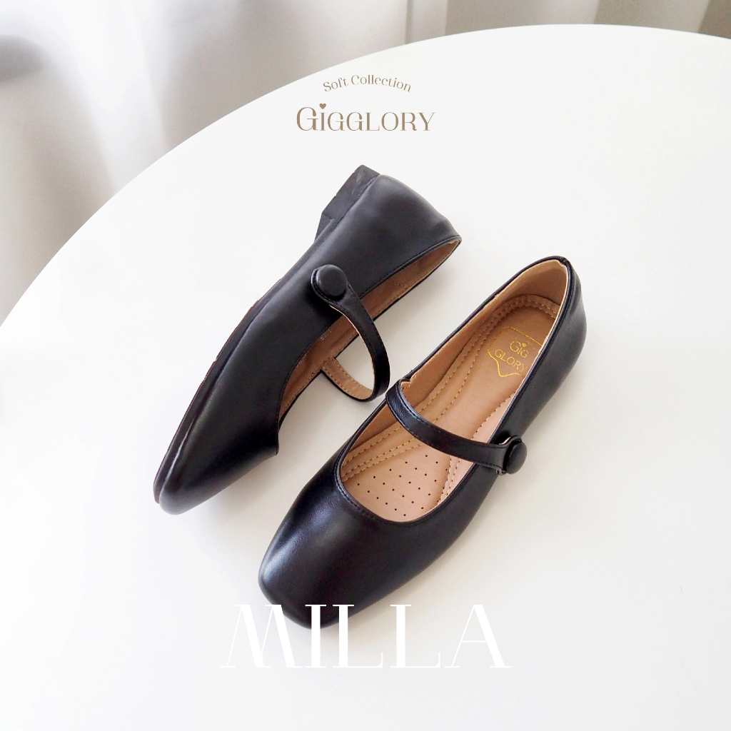 💘 Gigglory Milla ♡ รองเท้าคัทชูหัวตัด มีสายคาด สไตล์แมรี่เจน