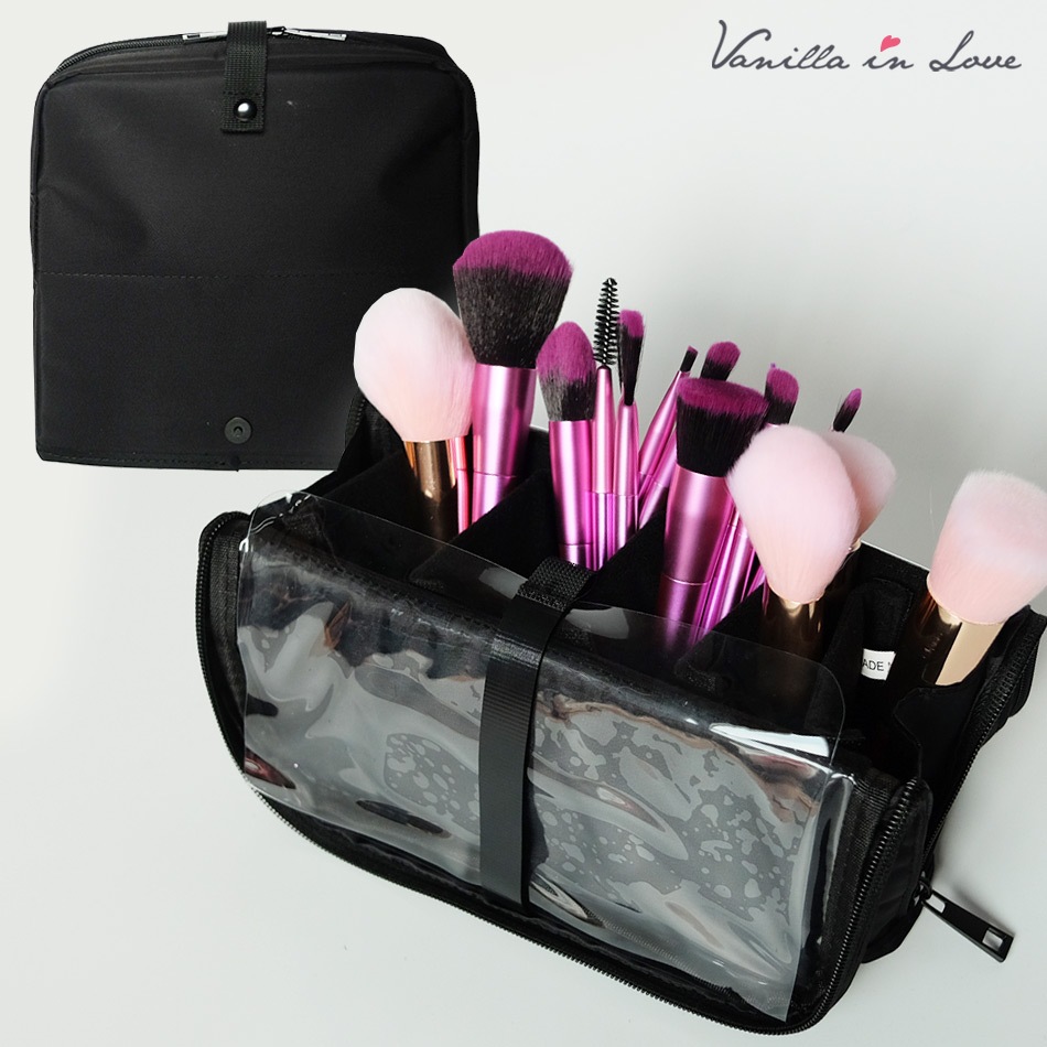 ฺBC19 กระเป๋าแปรงแต่งหน้า Makeup Brush Bag ผ้าไนล่อน แบบตั้งได้