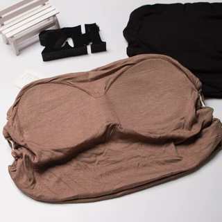 ZH.1238เกาะอกสไตล์วินเทจ_เสื้อเกาะอกครอปฟองน้ำในตัว_ด้านข้างแต่งย่น