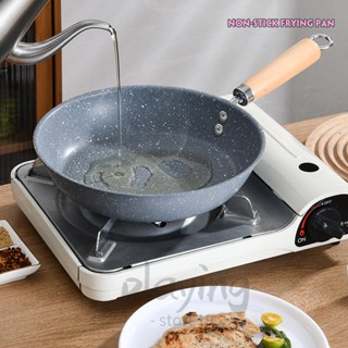 กระทะ กระทะเทฟล่อน ด้ามไม้ แบบเทฟลอน ขนาด 25/27/29cm ไม่ติดก…