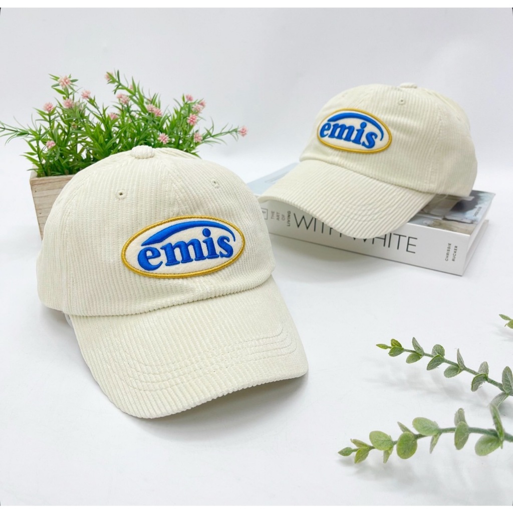 Emis Corduroy Wappen Ball Cap (Ivory)
