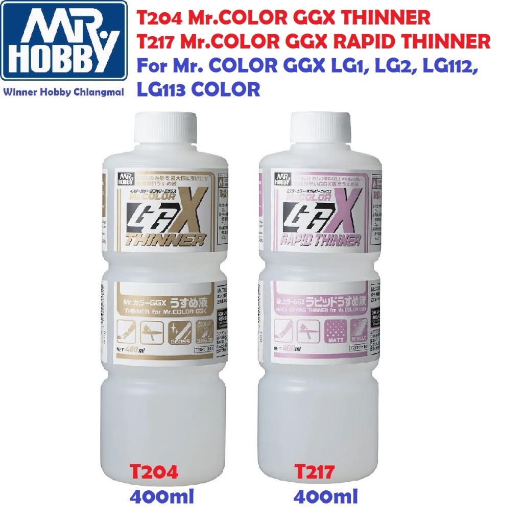 Mr. Hobby Mr. Color GGX T204 Thinner, T217 Rapid Thinner 400ml for Mr. Color GGX color