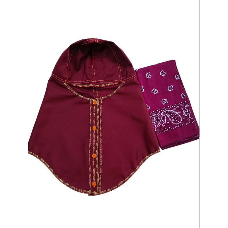 (เซ็ตคู่)หมวกคลุมเชื่อม+ผ้าโพกหัว(ผ้าเช็ดหน้าcotton100%)