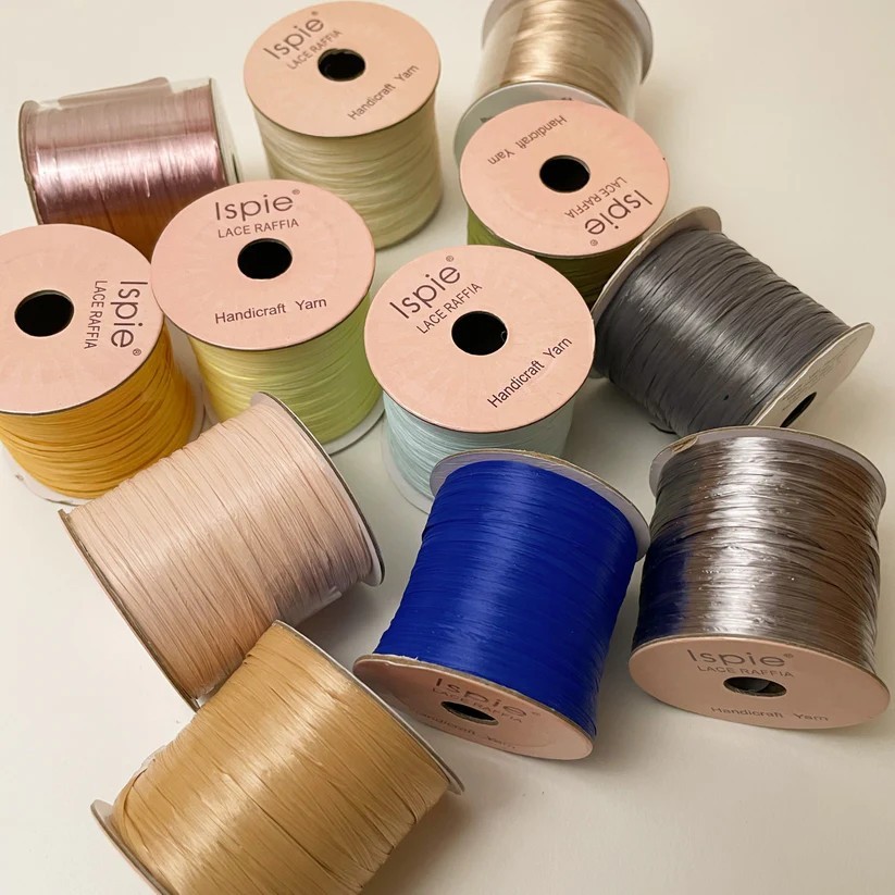 ISPIE LACE RAFFIA ไหมราเฟีย ขนาดเล็ก สำหรับถักเครื่องประดับ ยาว 60 หลา
