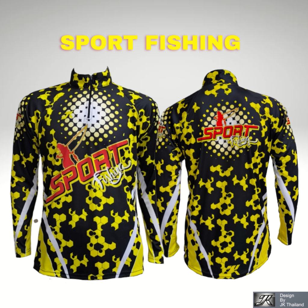 เสื้อตกปลา JK Thailand เสื้อกันยูวี ลาย SPORT FISHING ป้องกันรังสี UV 80% แห้งเร็ว